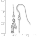 Sterling Silver Rhodium-plated LogoArt Delta Gamma Extra Sorority Greek Letters Small Dangle Wire Earrings