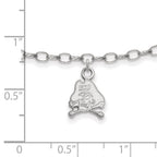 Sterling Silver Rhodium-plated LogoArt East Carolina University Pirate 9 inch Anklet