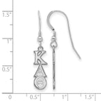 Sterling Silver Rhodium-plated LogoArt Kappa Alpha Theta Extra Sorority Greek Letters Small Dangle Wire Earrings