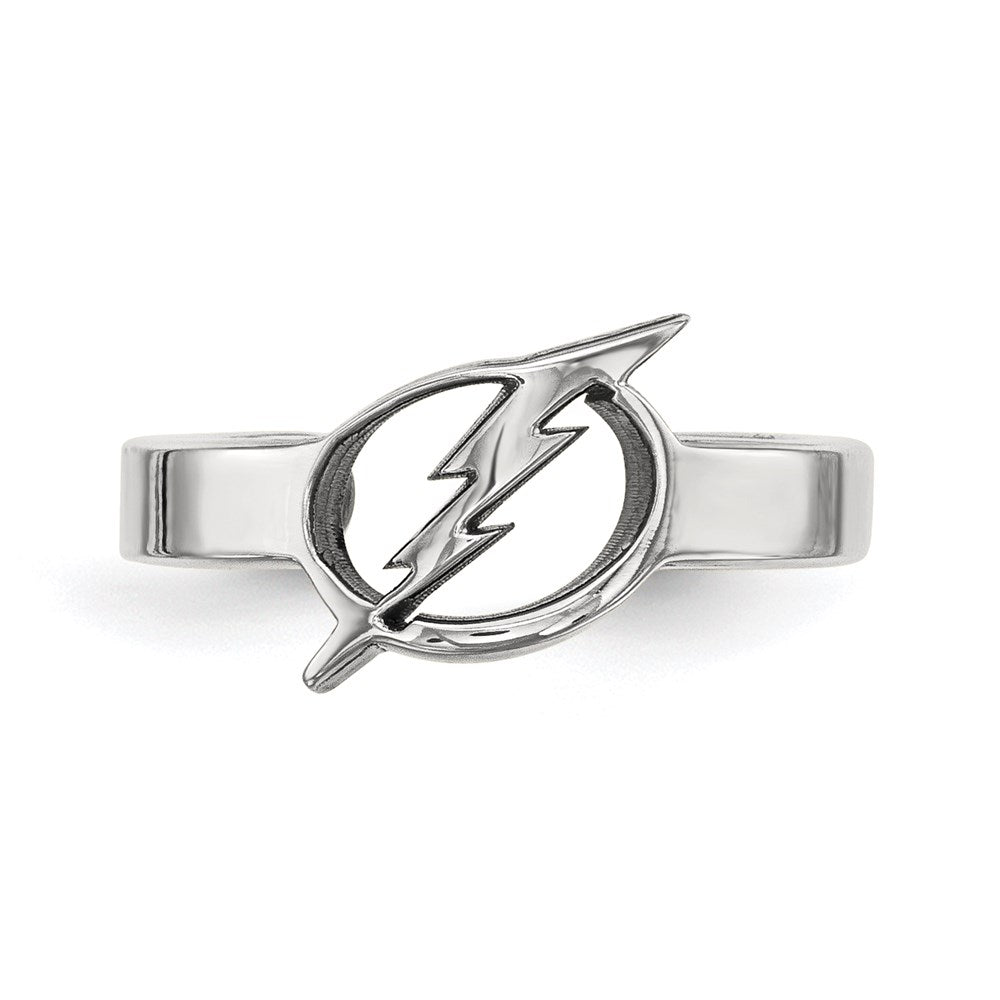 Sterling Silver Rhodium-plated NHL LogoArt Tampa Bay Lightning Toe Ring