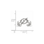 Sterling Silver Rhodium-plated NHL LogoArt Tampa Bay Lightning Toe Ring