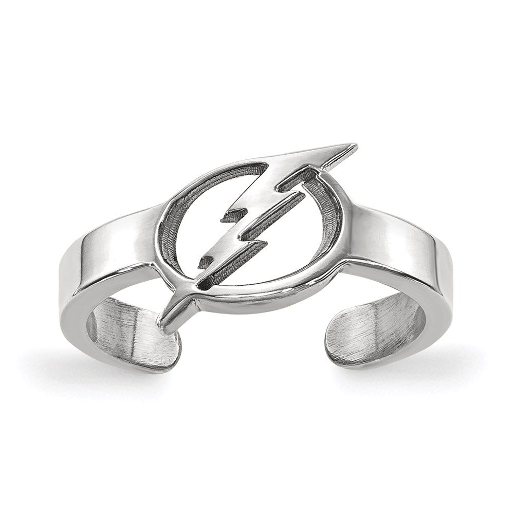 Sterling Silver Rhodium-plated NHL LogoArt Tampa Bay Lightning Toe Ring