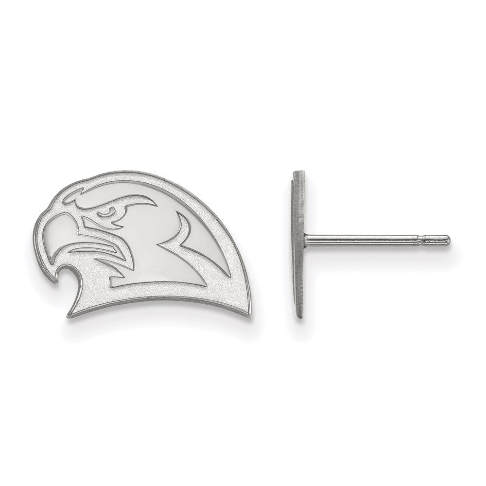 14k White Gold LogoArt Miami University Ohio Redhawk Small Post Earrings