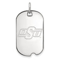 10k White Gold LogoArt Oklahoma State University O-S-U Small Dog Tag Pendant