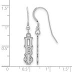 Sterling Silver Rhodium-plated LogoArt Pi Beta Phi Extra Sorority Greek Letters Small Dangle Wire Earrings