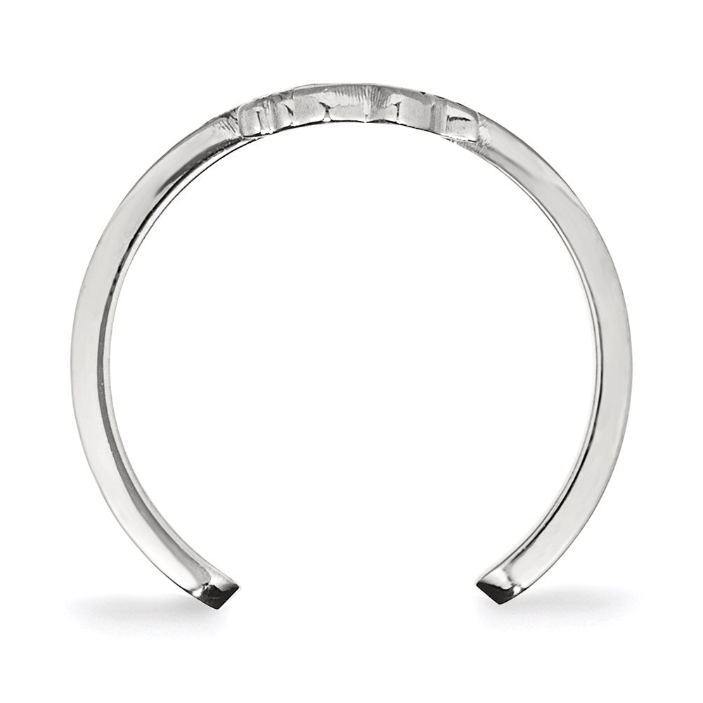 Sterling Silver Rhodium-plated NHL LogoArt Pittsburgh Penguins Toe Ring