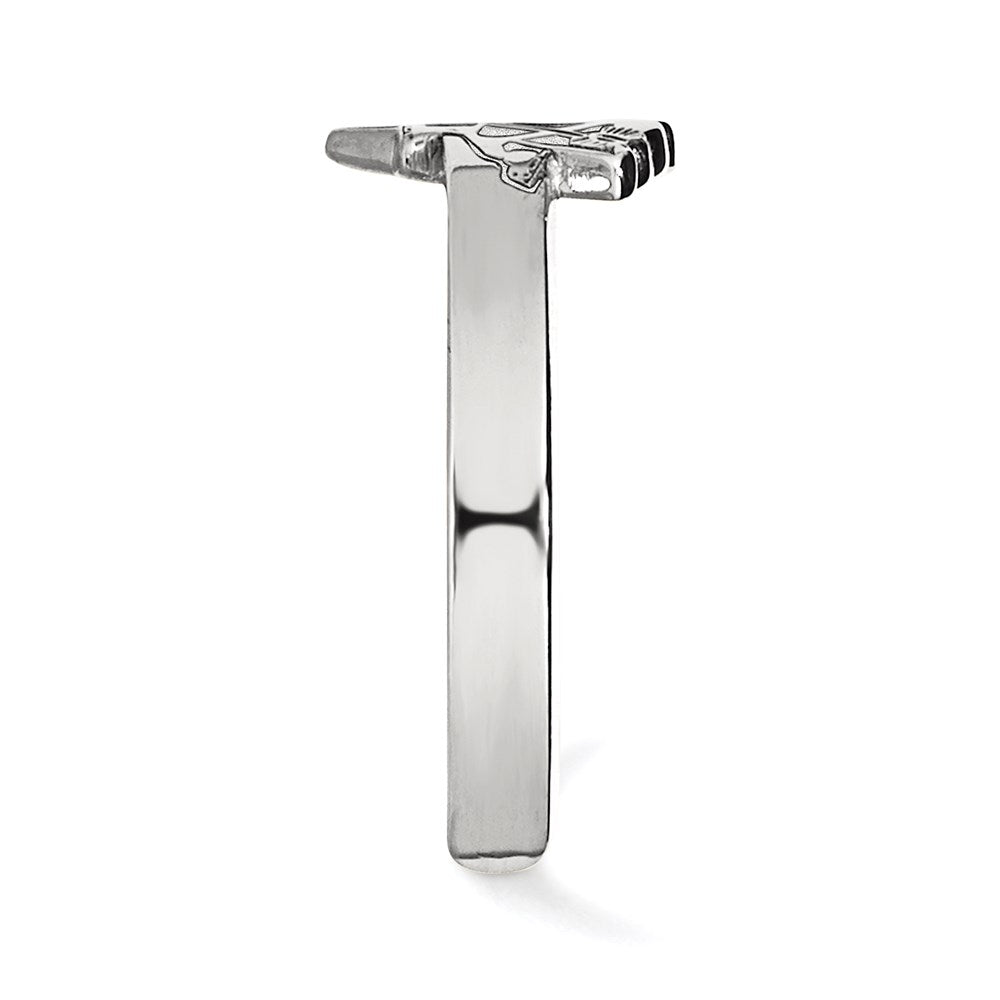 Sterling Silver Rhodium-plated NHL LogoArt Pittsburgh Penguins Toe Ring