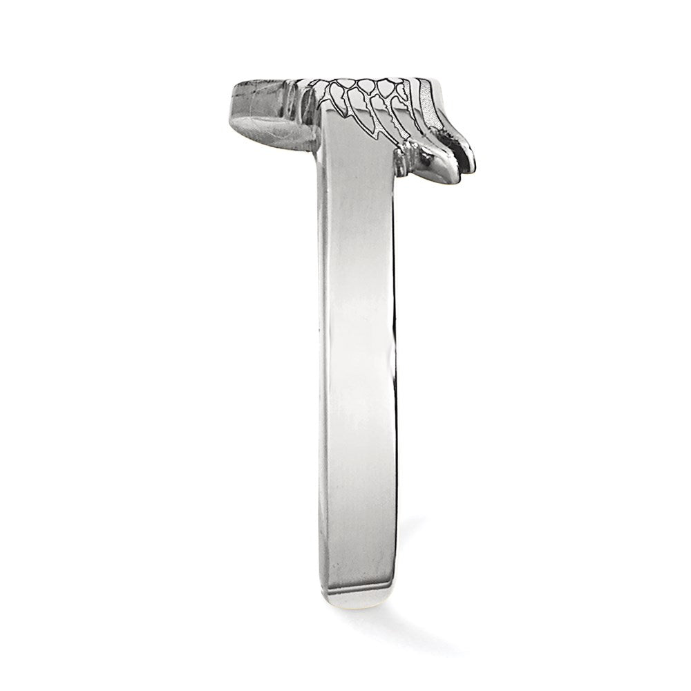 Sterling Silver Rhodium-plated NHL LogoArt Detroit Red Wings Toe Ring