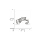 Sterling Silver Rhodium-plated NHL LogoArt Detroit Red Wings Toe Ring