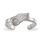 Sterling Silver Rhodium-plated NHL LogoArt Detroit Red Wings Toe Ring