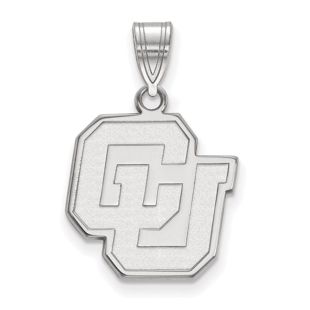 14k White Gold LogoArt University of Colorado C-U Medium Pendant