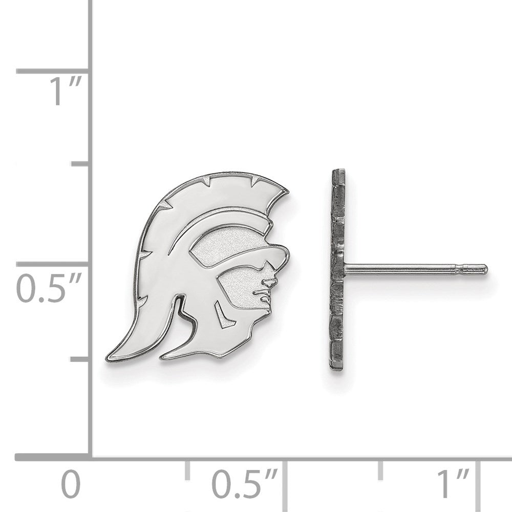 14k White Gold University of Southern California Trojan Small Post Earrings