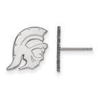 10k White Gold University of Southern California Trojan Small Post Earrings