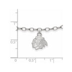 Sterling Silver Rhodium-plated NHL LogoArt Chicago Blackhawks 9 inch Anklet