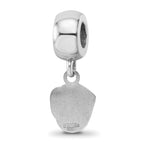 Sterling Silver Rhodium Plated Major League Baseball LogoArt Milwaukee Brewers Dangle Bead