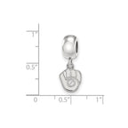 Sterling Silver Rhodium Plated Major League Baseball LogoArt Milwaukee Brewers Dangle Bead