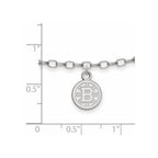 Sterling Silver Rhodium-plated NHL LogoArt Boston Bruins 9 inch Anklet