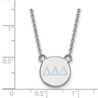 Sterling Silver Rhodium-plated LogoArt Delta Delta Delta Sorority Greek Letters Small Color Enamel Pendant 18 inch Necklace