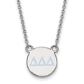 Sterling Silver Rhodium-plated LogoArt Delta Delta Delta Sorority Greek Letters Small Color Enamel Pendant 18 inch Necklace