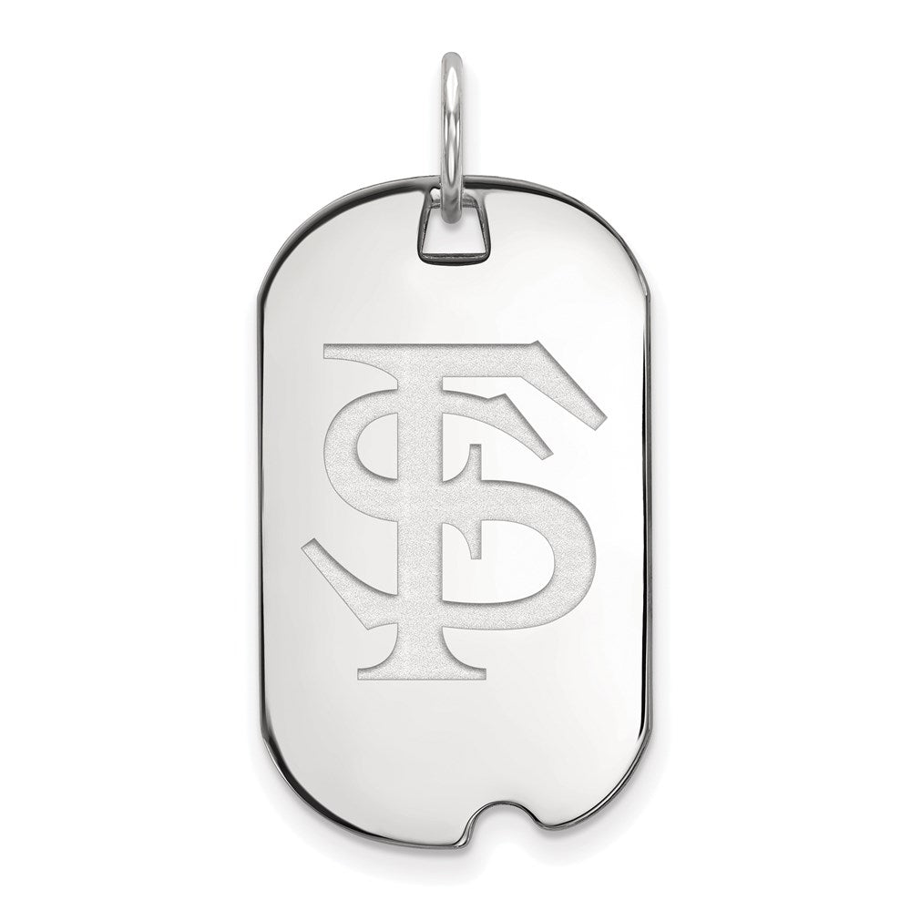 10k White Gold LogoArt Florida State University F-S Small Dog Tag Pendant