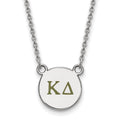 Sterling Silver Rhodium-plated LogoArt Kappa Delta Sorority Greek Letters Small Color Enamel Pendant 18 inch Necklace