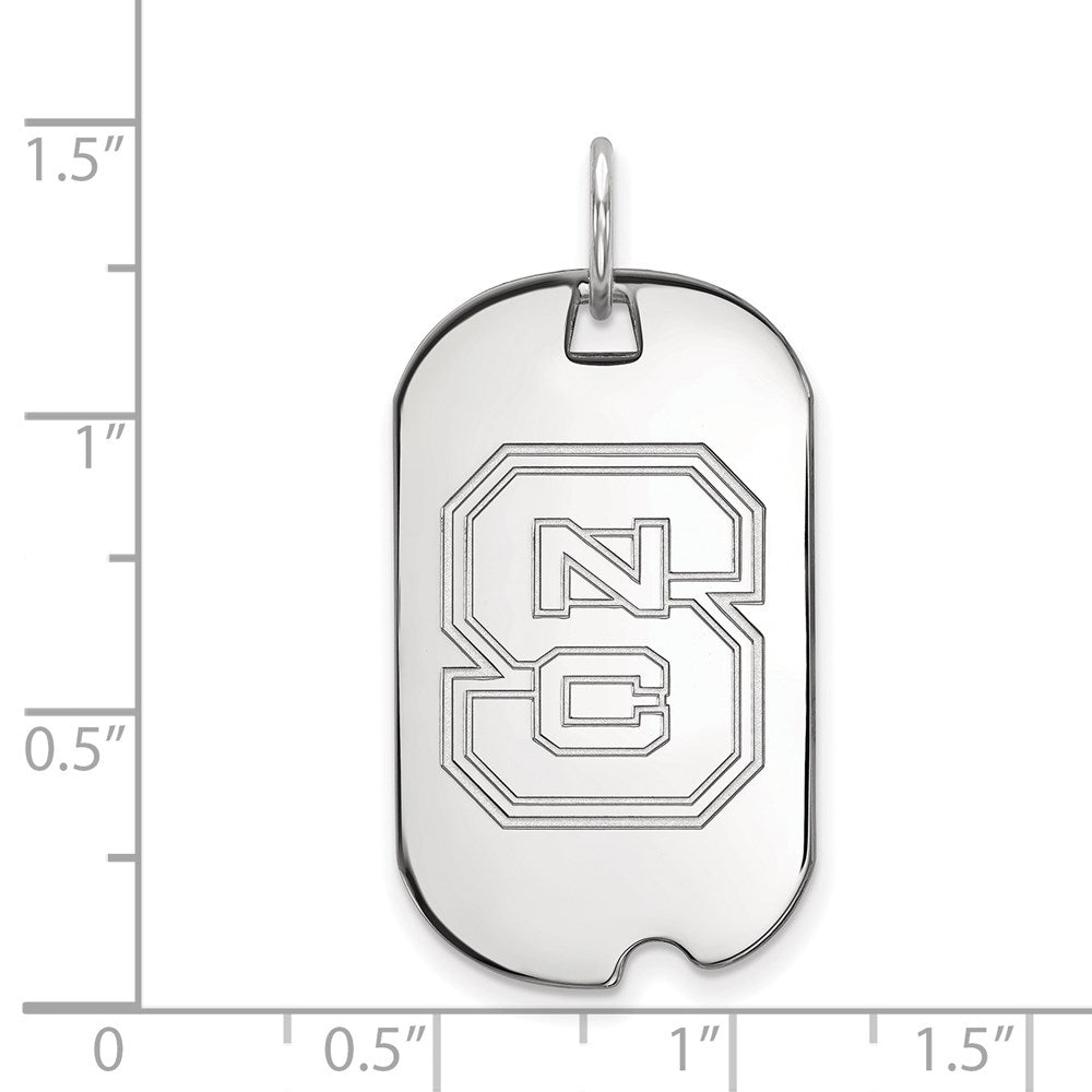 10k White Gold LogoArt North Carolina State University N-C-S Small Dog Tag Pendant