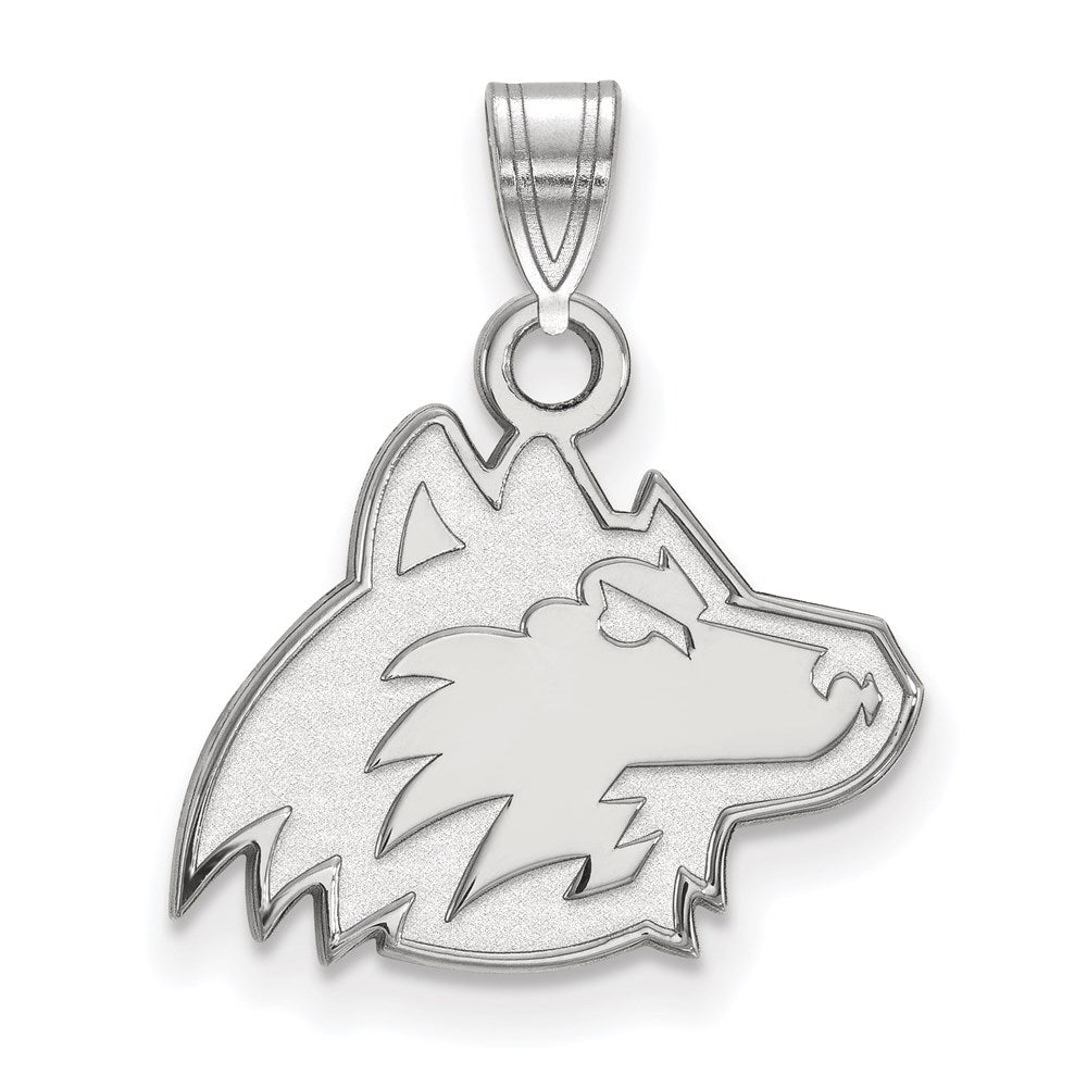 Sterling Silver Rhodium-plated LogoArt Northern Illinois University Huskie Small Pendant