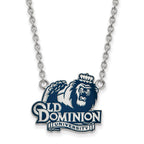 Sterling Silver Rhodium-plated LogoArt Old Dominion University Large Enameled Pendant 18 inch Necklace