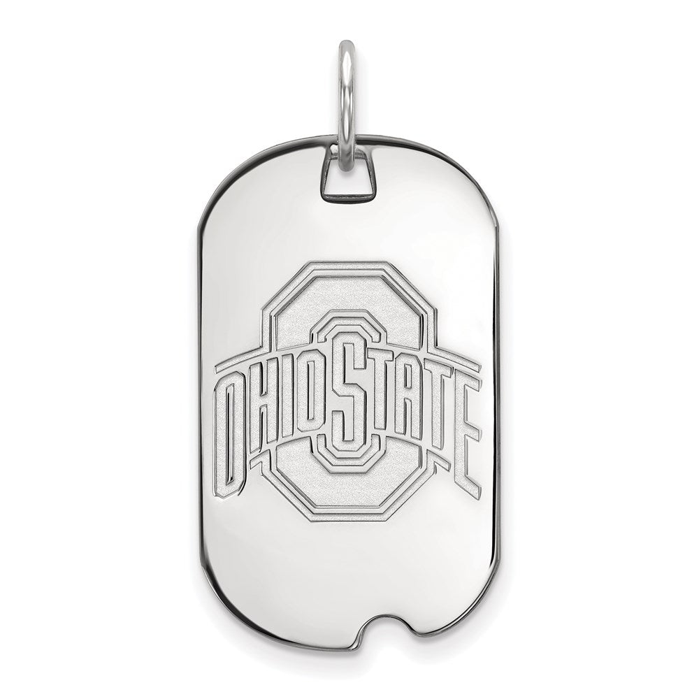 10k White Gold LogoArt The Ohio State University Small Dog Tag Pendant