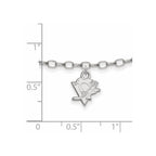 Sterling Silver Rhodium-plated NHL LogoArt Pittsburgh Penguins 9 inch Anklet
