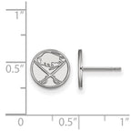 Sterling Silver Rhodium-plated NHL LogoArt Buffalo Sabres Extra Small Post Earrings