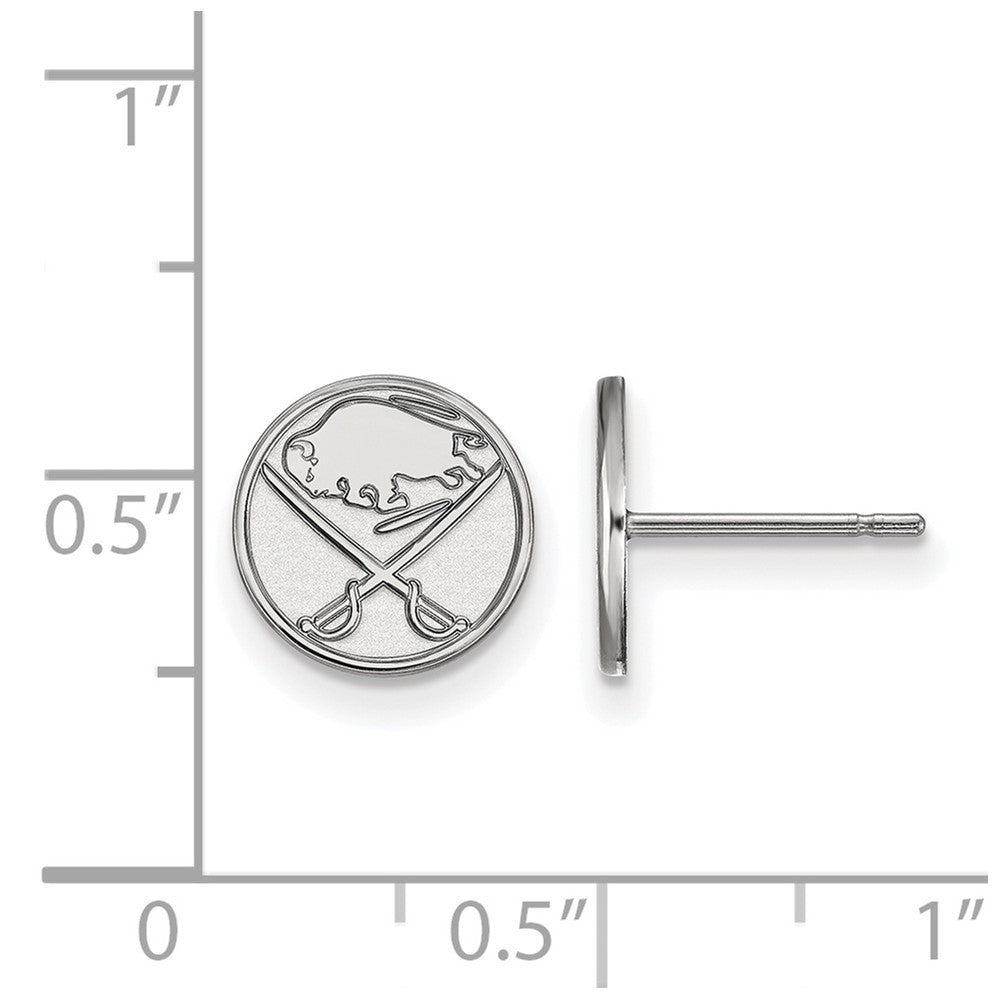 Sterling Silver Rhodium-plated NHL LogoArt Buffalo Sabres Extra Small Post Earrings