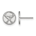Sterling Silver Rhodium-plated NHL LogoArt Buffalo Sabres Extra Small Post Earrings