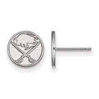 Sterling Silver Rhodium-plated NHL LogoArt Buffalo Sabres Extra Small Post Earrings