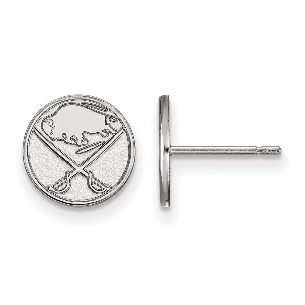 Sterling Silver Rhodium-plated NHL LogoArt Buffalo Sabres Extra Small Post Earrings