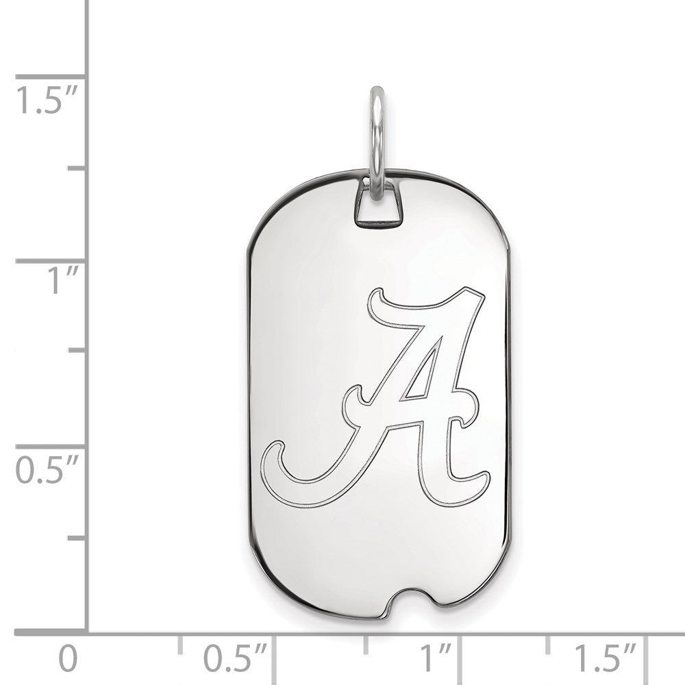 10k White Gold LogoArt University of Alabama Small Dog Tag Pendant