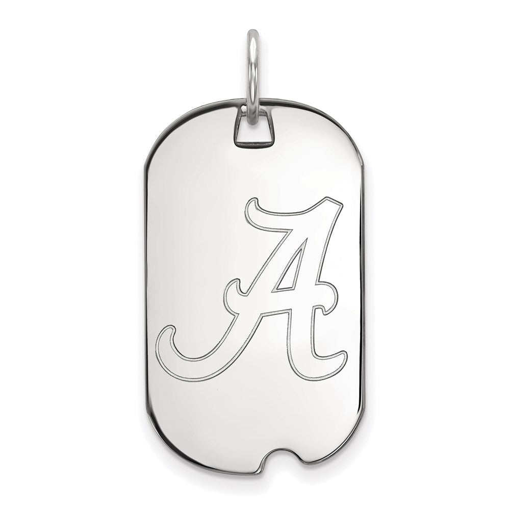 Sterling Silver Rhodium-plated LogoArt University of Alabama Small Dog Tag Pendant