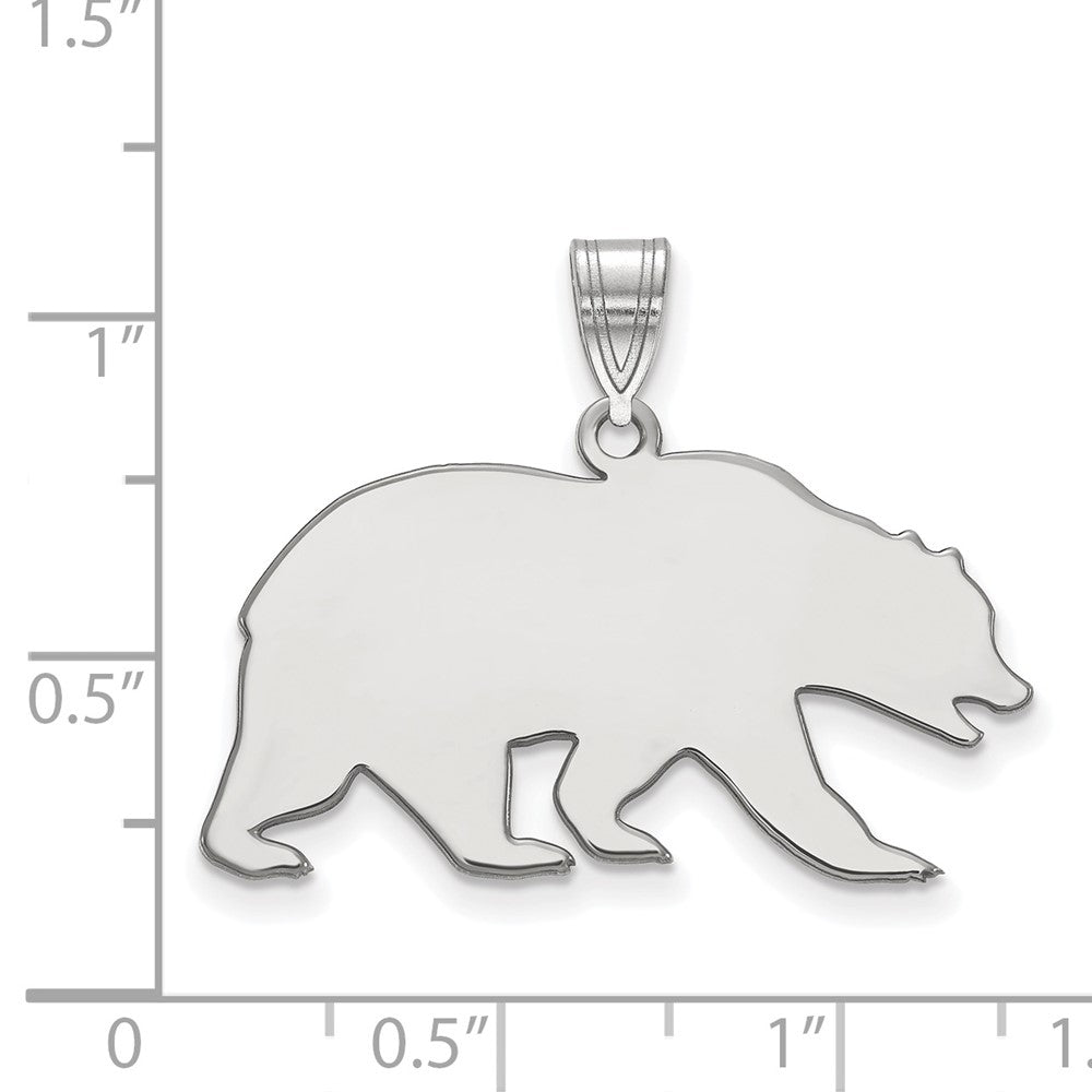 14k White Gold LogoArt University of California Berkeley Bear Large Pendant