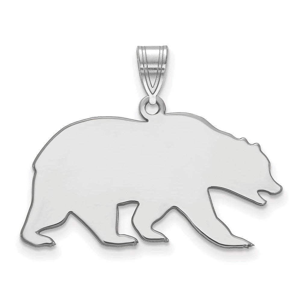 14k White Gold LogoArt University of California Berkeley Bear Large Pendant