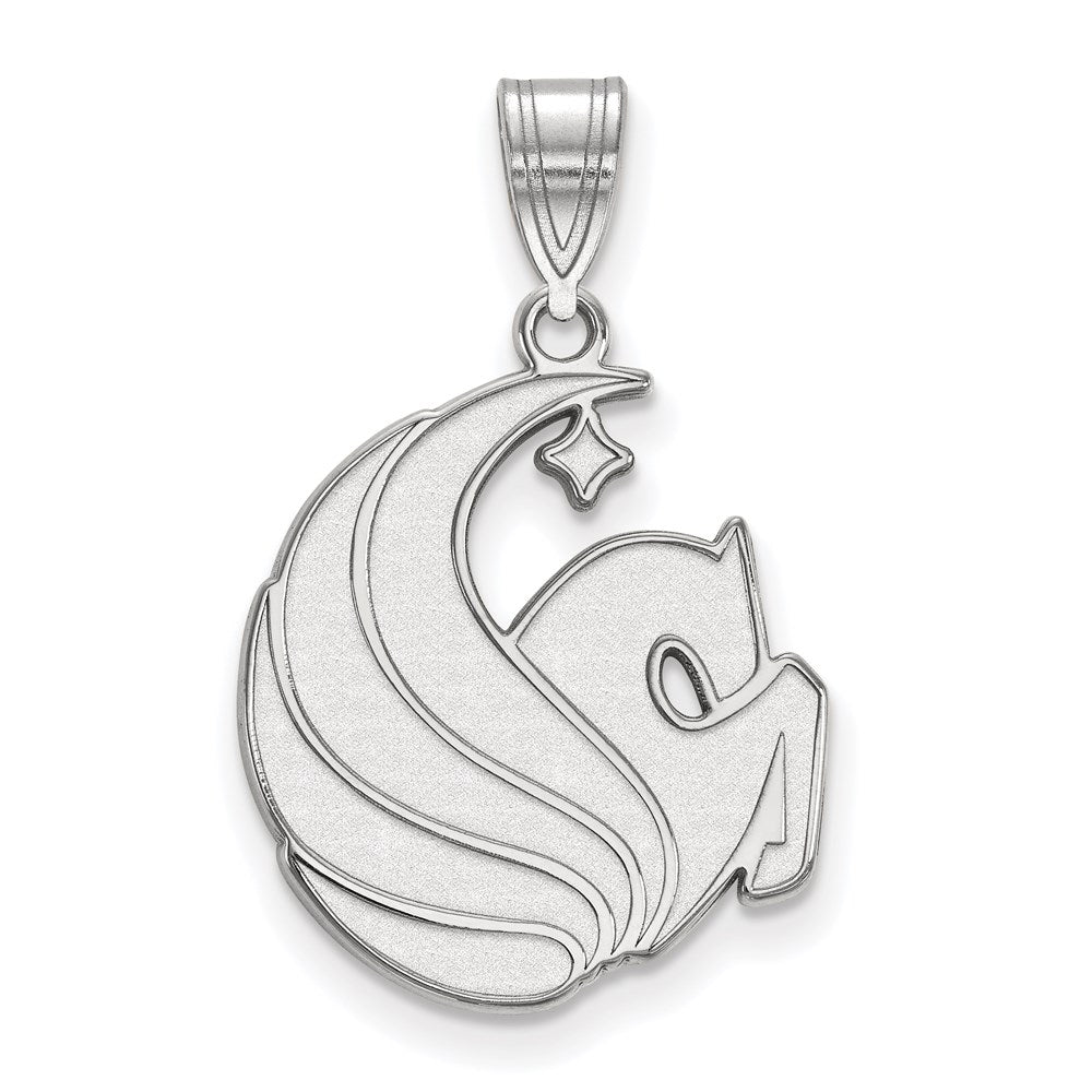 Sterling Silver Rhodium-plated LogoArt University of Central Florida Pegasus Large Pendant