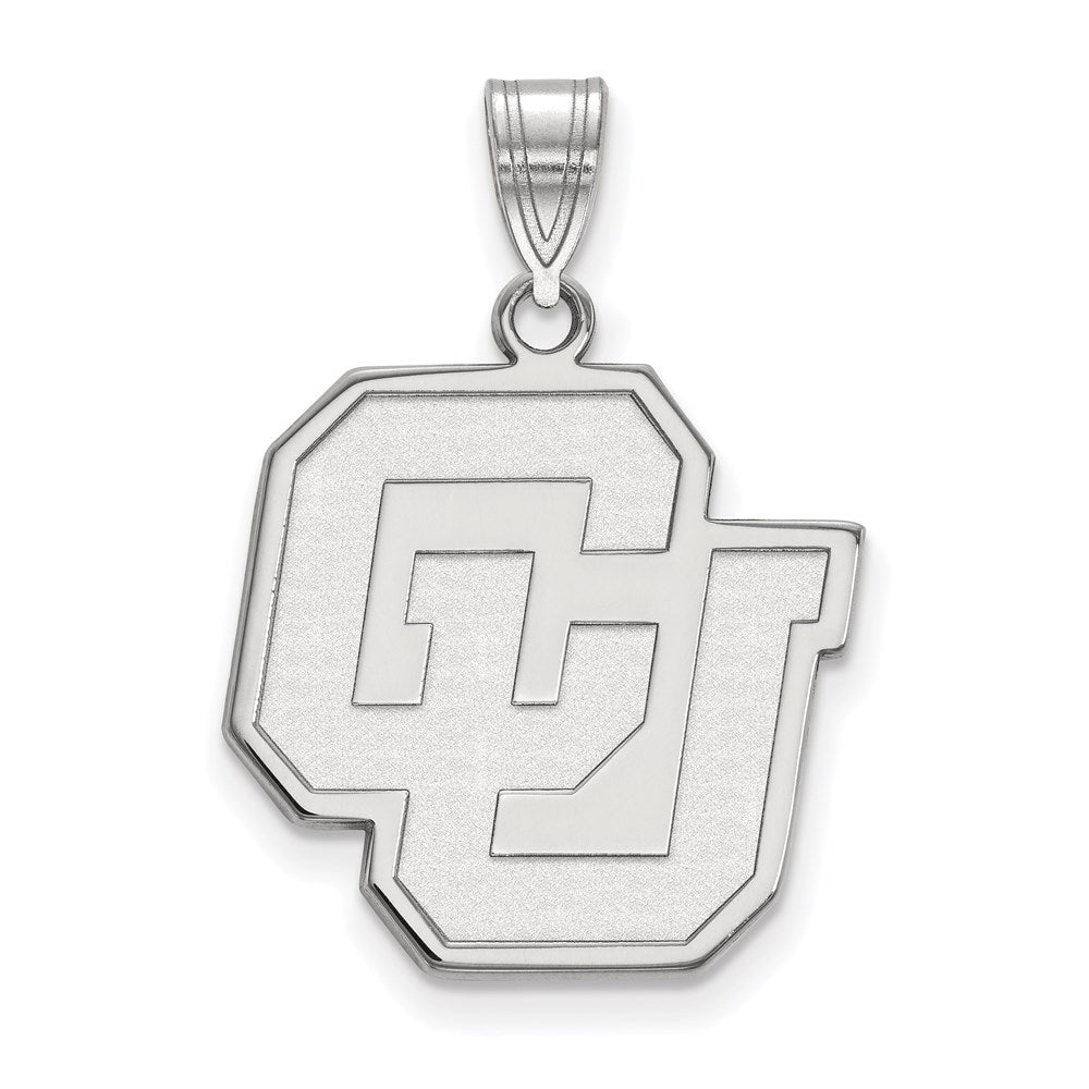 14k White Gold LogoArt University of Colorado C-U Large Pendant