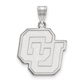 14k White Gold LogoArt University of Colorado C-U Large Pendant