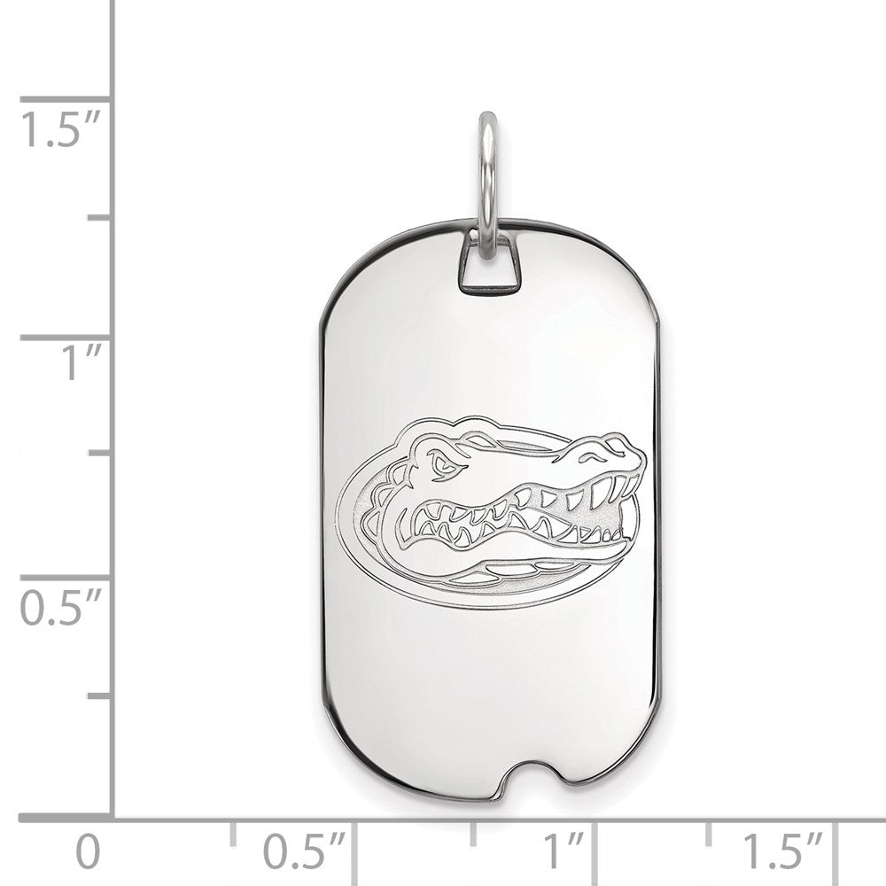 10k White Gold LogoArt University of Florida Gator Small Dog Tag Pendant