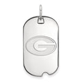 14k White Gold LogoArt University of Georgia Letter G Small Dog Tag Pendant