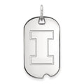 Sterling Silver Rhodium-plated LogoArt University of Illinois Letter I Small Dog Tag Pendant
