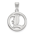 Sterling Silver Rhodium-plated LogoArt University of Louisville Letter L Medium Circle Pendant