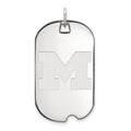 Sterling Silver Rhodium-plated LogoArt University of Michigan Letter M Large Dog Tag Pendant