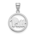 Sterling Silver Rhodium-plated LogoArt University of Pittsburgh Medium Circle Pendant