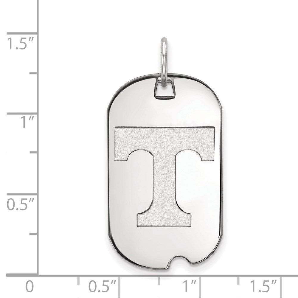 14k White Gold LogoArt University of Tennessee Letter T Small Dog Tag Pendant
