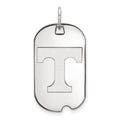 14k White Gold LogoArt University of Tennessee Letter T Small Dog Tag Pendant